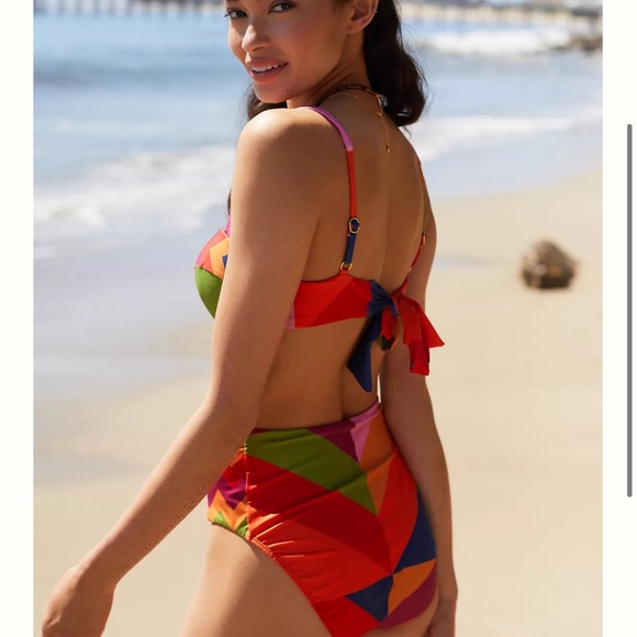 NWT Farm x Anthropologie Geometric High-Waisted Bikini Bottoms - Picture 3 of 11